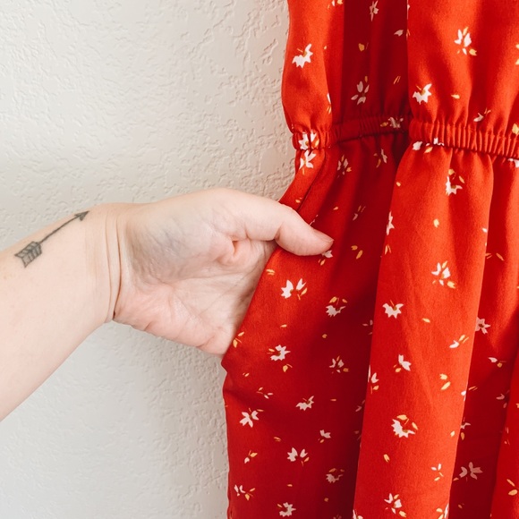 Red Floral Romper - Picture 2 of 4